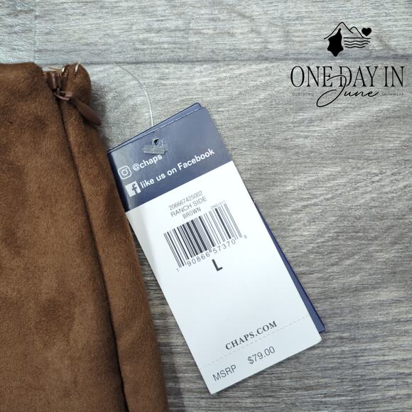 Chaps Faux Suede Pull On Ankle Pants Size L - Picture 2 of 6